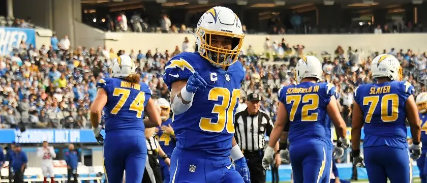 Chargers Austin Ekeler Pointing