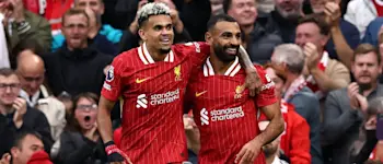 football 2024 premier league liverpool luis diaz salah celebration goal