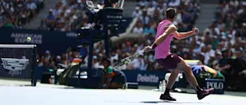 tennis us open alcaraz back forehand
