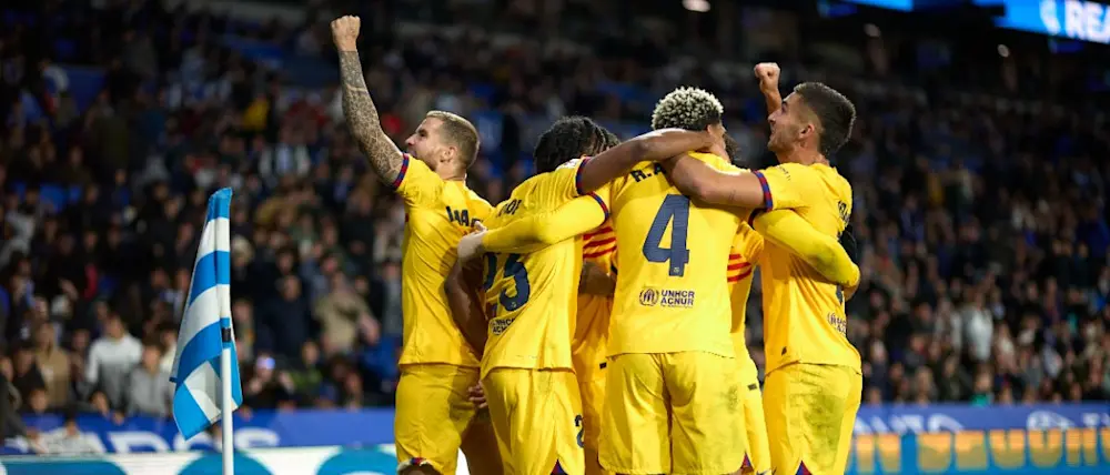 football 2023 laliga barcelona away celebration