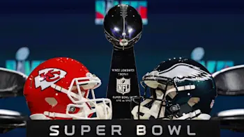 Super Bowl 2023 Chiefs Eagles helmets