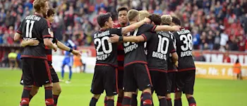 r football bundesliga leverkusen celebrating