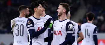 football 2025 europa league tottenham son maddison goal celebration