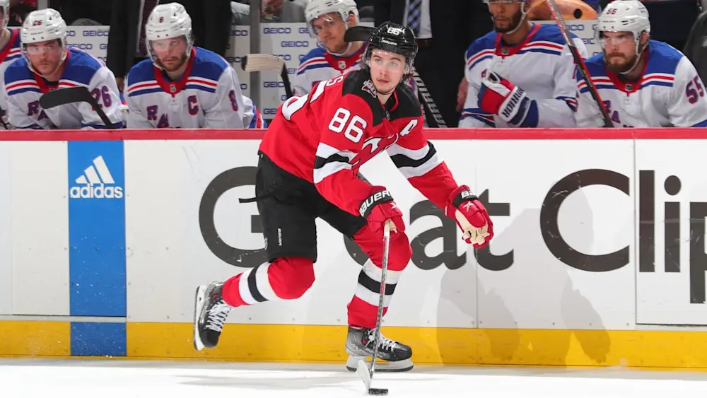 Devils Jack Hughes Skating