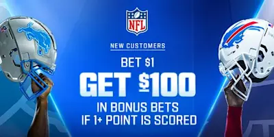 FanDuel Bet $1, get $100 Lions vs Bills
