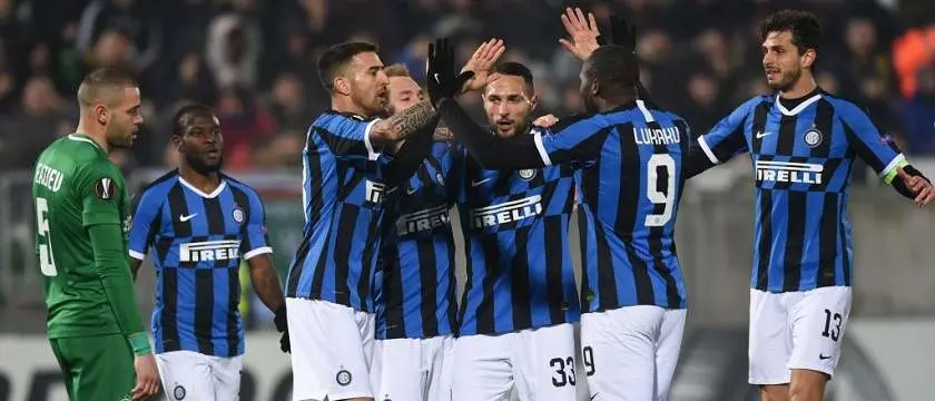 r football europaleague inter celebrations
