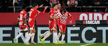 football 2024 spain liga ea sport girona goal celebration team