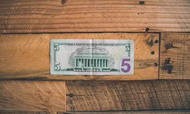 A five dollar bill