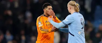 football 2025 champions league man city real madrid bellingham haaland hand shake