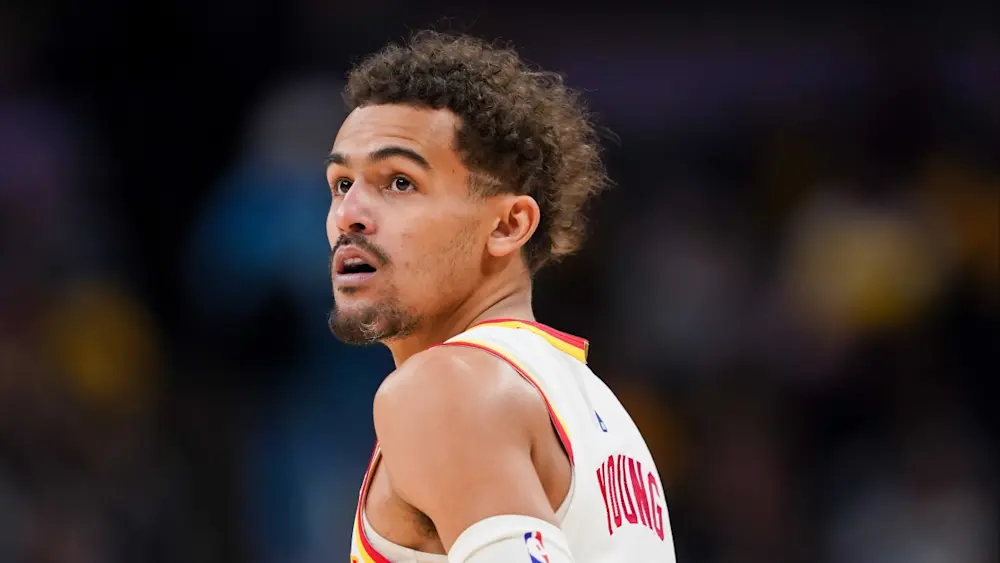 Trae Young Hawks stare