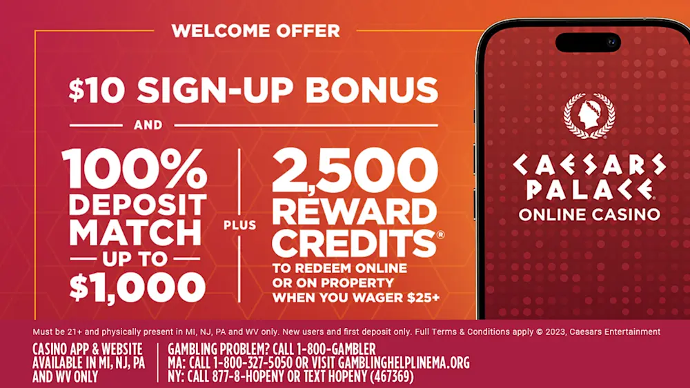 Caesars Palace Online Casino: $10 Signup Bonus