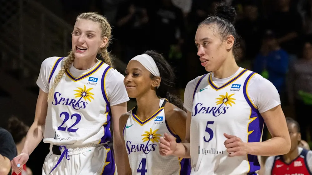 Los Angeles Sparks Cameron Brink, Lexie Brown, Dearica Hamby
