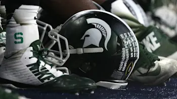 Michigan State Football Helmet and Shoes