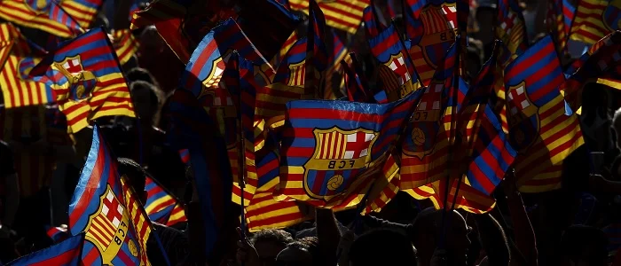 r football barcelona flag