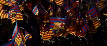 r football barcelona flag