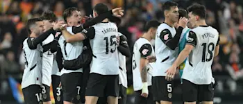 football 2025 spain liga ea sport valencia group goal celebration