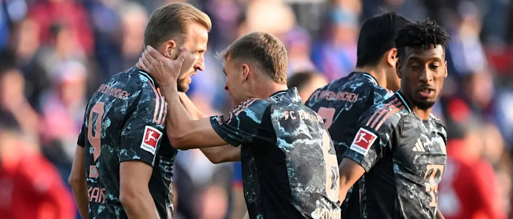 2024 football bundesliga bayern munich away kimmich and kane celebration goal