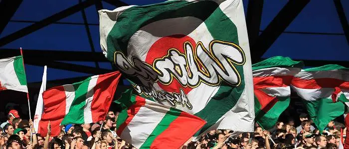 r football bundesliga augsburg fans flags