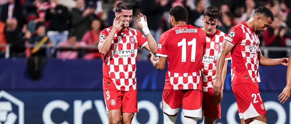 football 2024 champions league girona miguel gutierrez goal celebration