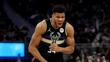 Giannis Antetokounmpo Bucks pumped up
