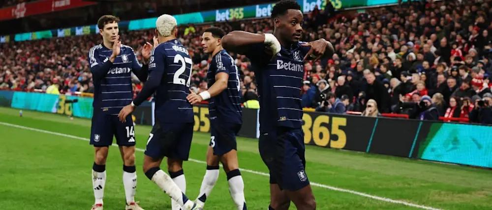 football 2024 england premier league aston villa leon bailley goal celebration