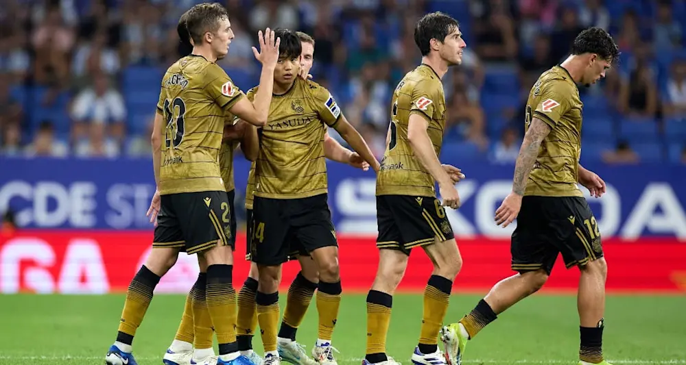 football 2024 laliga real sociedad take kubo celebration goal
