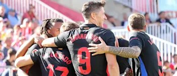 football 2024 spain laliga barcelona away goal team celebration