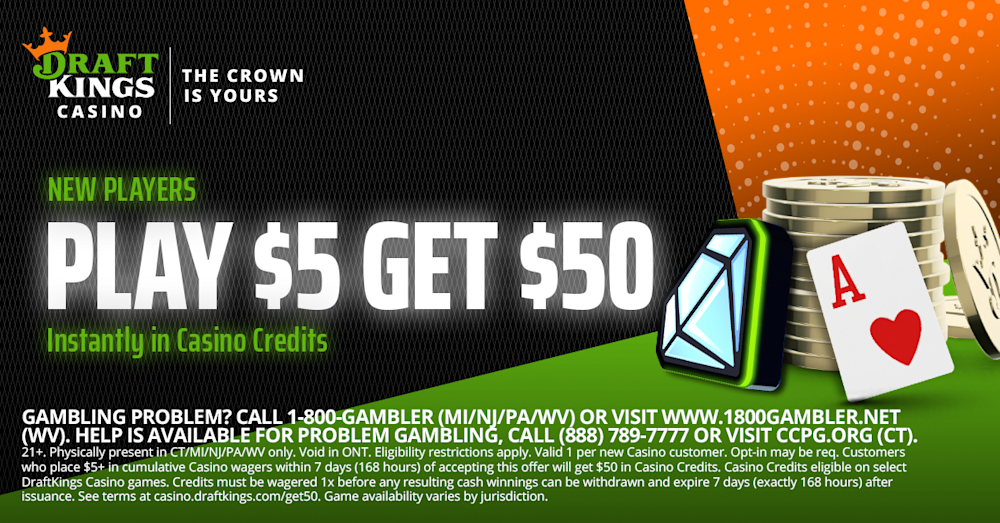 DraftKings Casino Play $5, Get $50