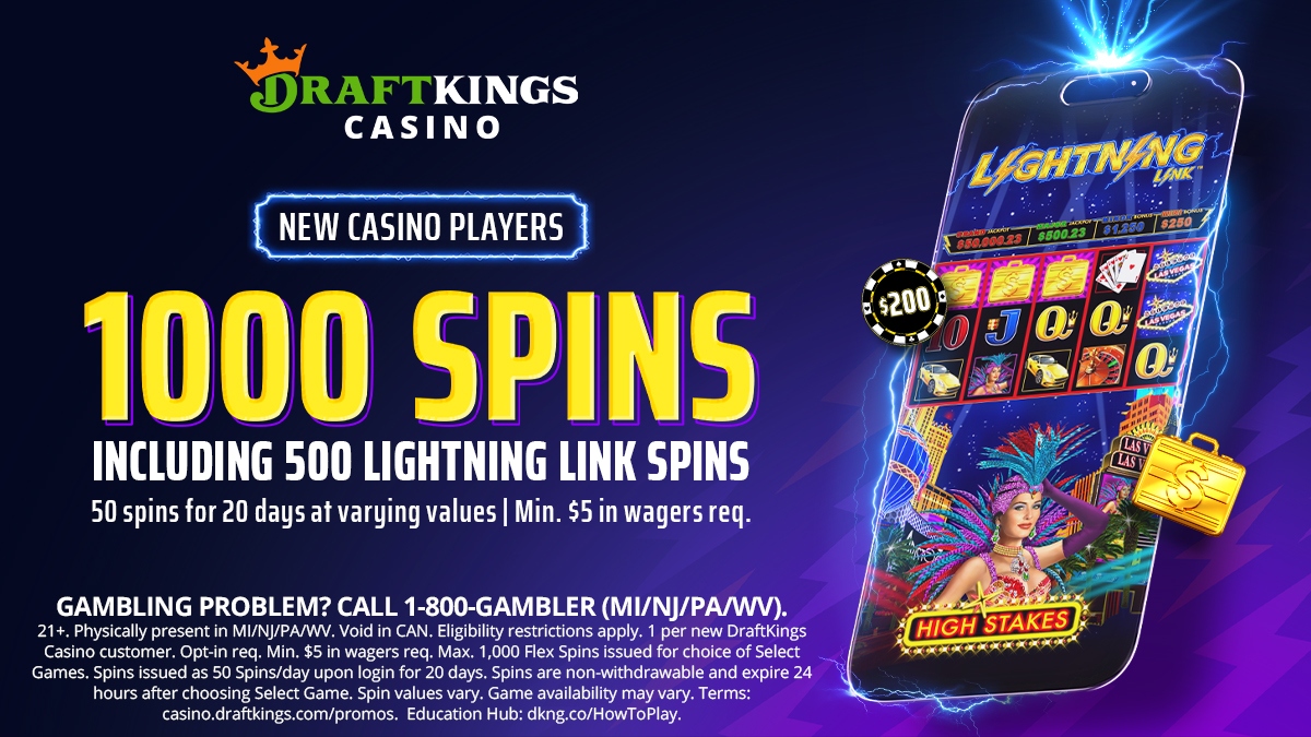 Claim the DraftKings Casino Lightning Link New Player Bonus - Up to 1,000 Bonus Spins!