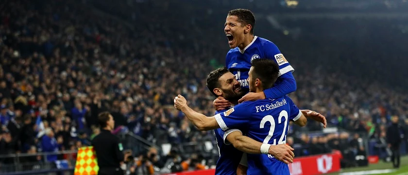 r football bundesliga schalke players celebrating new 19