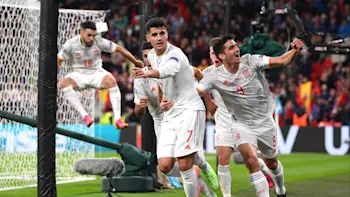 Álvaro Morata Spain goal celebration