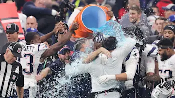 Patriots Gatorade Bath Super Bowl