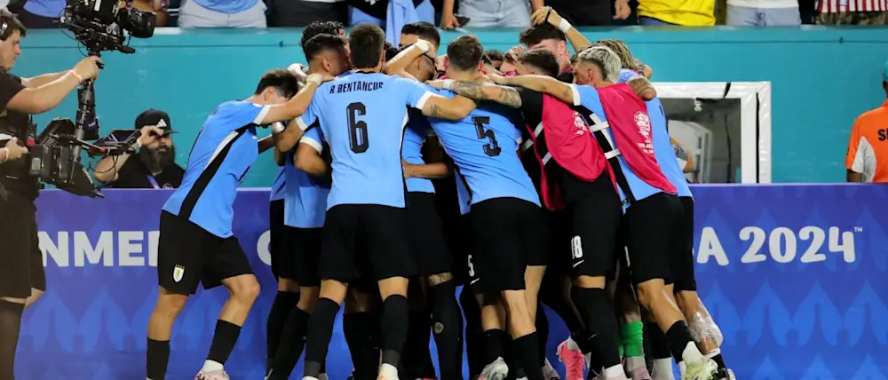football 2024 copa america uruguay players celebration
