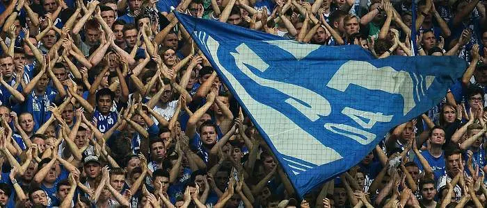 r football bundesliga schalke fans flag big