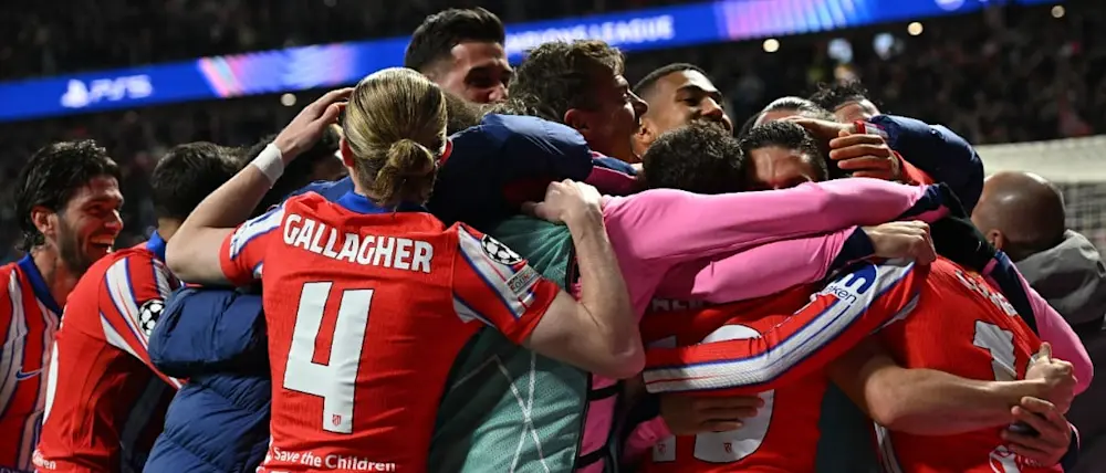 football 2025 champions league atletico madrid team goal celebration