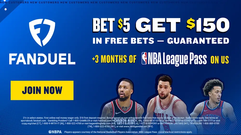 FanDuel Bet $5, Win $150 Guaranteed + NBA Pass