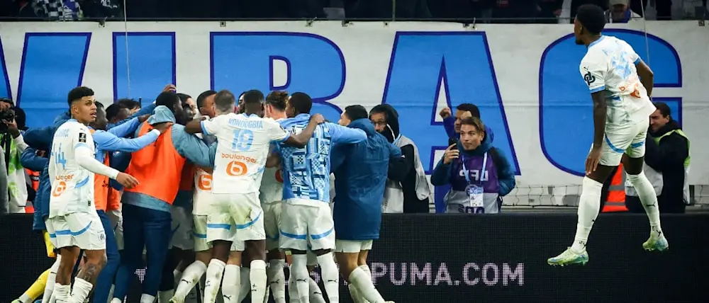 football 2024 france ligue 1 marseille goal team celebration