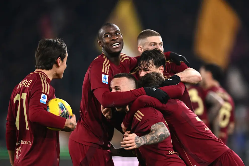 Roma goal celebration