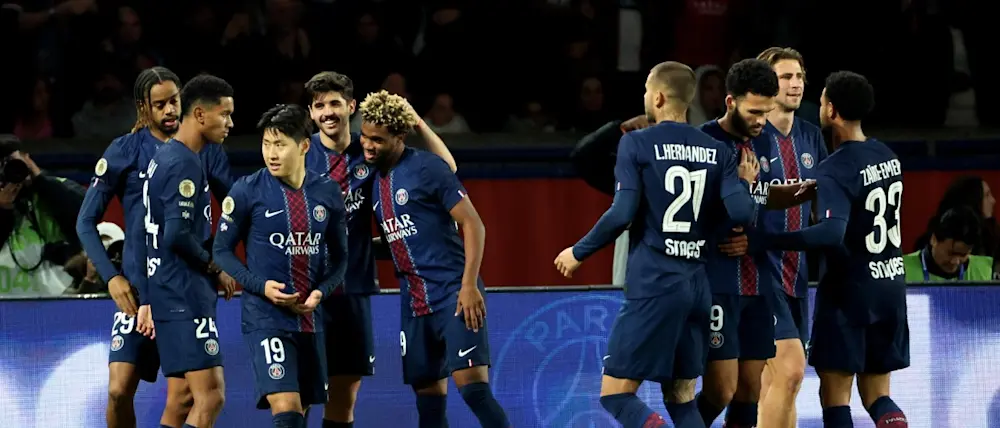 football 2025 ligue1 psg home players celebration