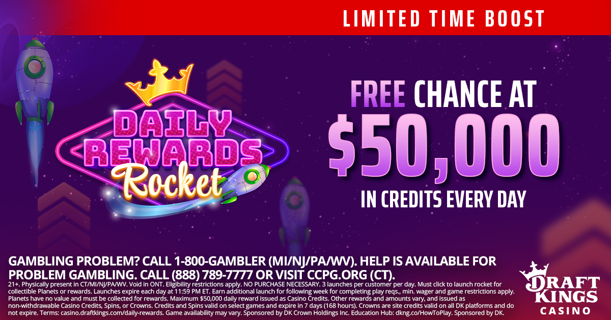 DraftKings Casino Promo: Win $50,000 With Daily Rewards Rocket