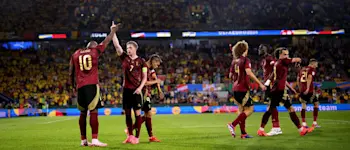 football international euro2024 belgium lukaku de bruyne celebration