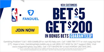 FanDuel Jan 2025 bet $5 get $200 NBA
