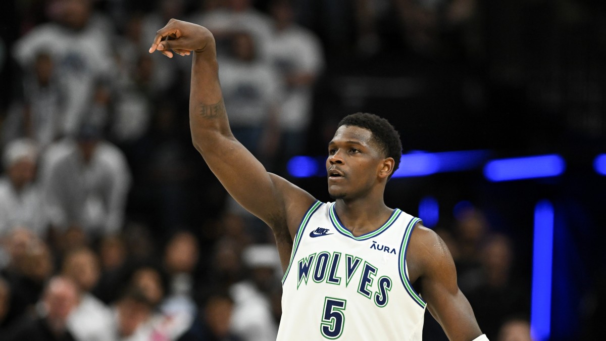 Timberwolves Anthony Edwards follow through