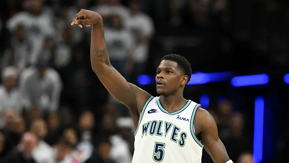 Timberwolves Anthony Edwards follow through