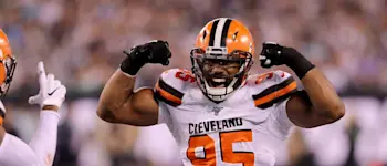 Myles Garrett flexing