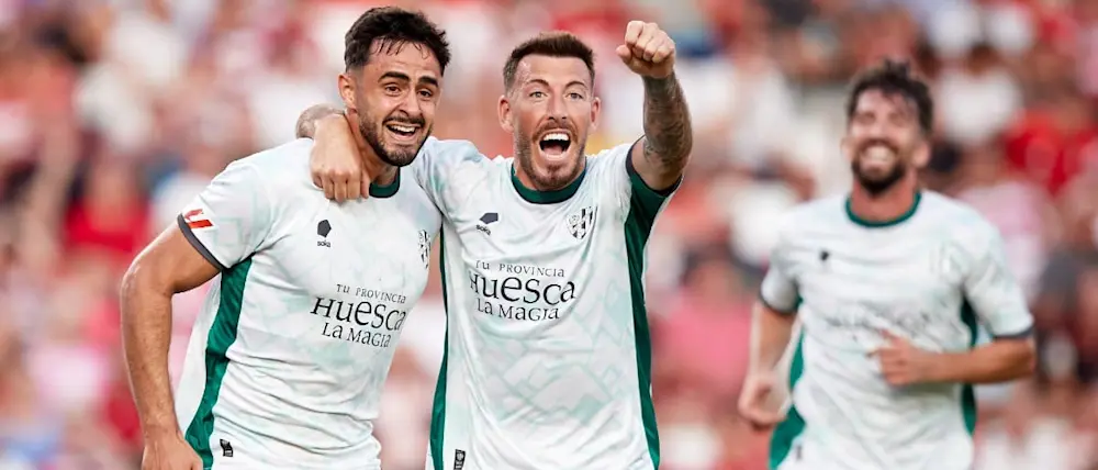 football 2024 spain ligahypermotion huesca goal celebration