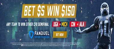 Fanduel CFB Semi Final Bet $5, Get $150