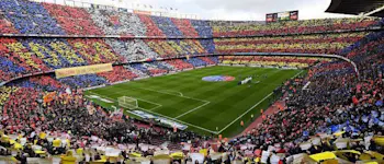 r football barcelona camp nou card stunt
