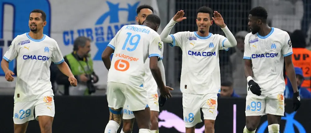 football 2024 ligue1 olympique marsella players celebration
