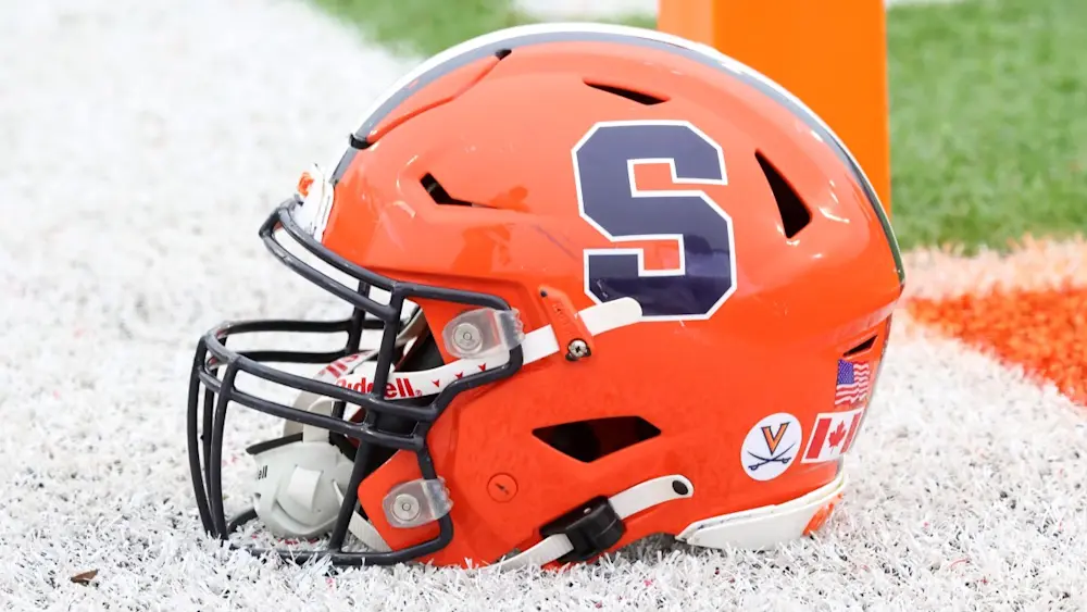 Syracuse Orange helmet on field